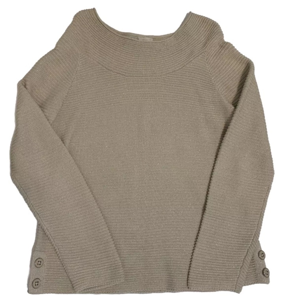 Talbots women’s petites sparkle sweater size large buttons